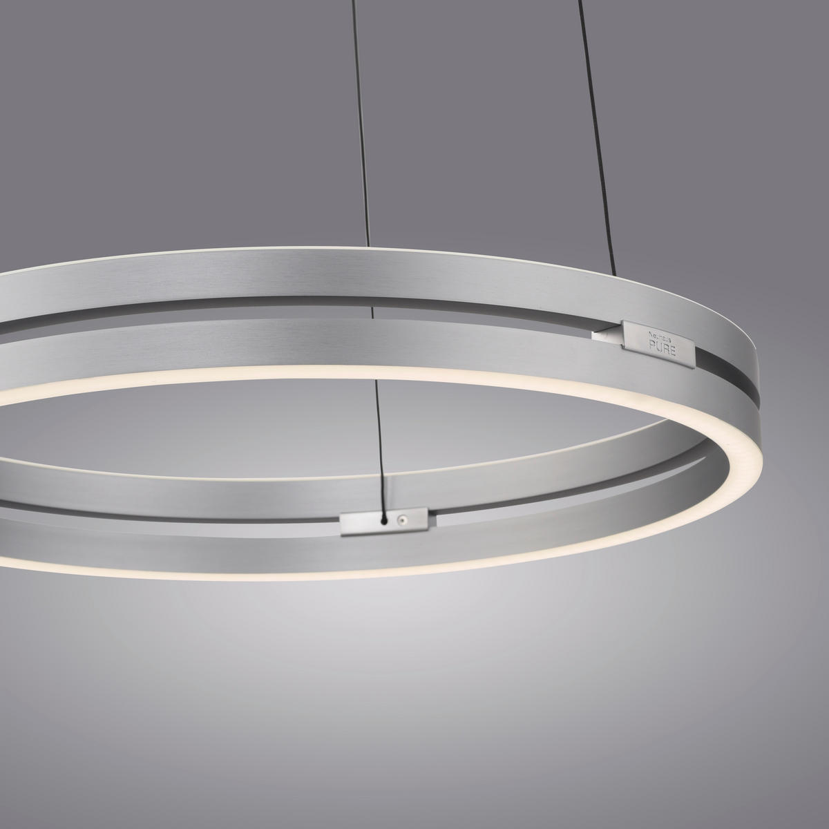 LED-PENDELLEUCHTE Pure E-Loop 50/50/350 cm   - Grau, Design, Metall (50/50/350cm) - Neuhaus PURE