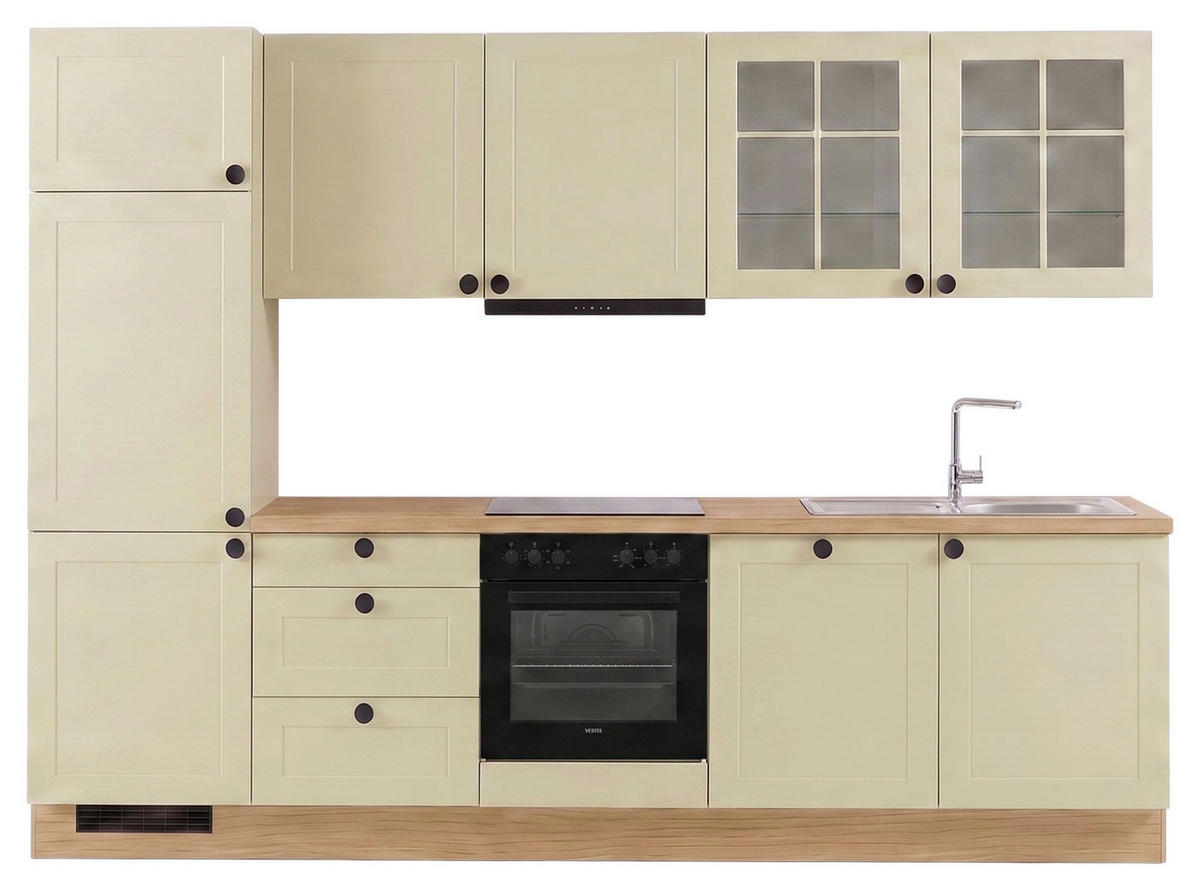 KÜCHENLEERBLOCK IP4250 300 cm  in Eichefarben, Salbeigrün  - Eichefarben/Salbeigrün, Basics, Holzwerkstoff/Metall (300cm) - Impuls