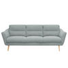3-SITZER-SOFA in Webstoff Hellblau  - Buchefarben/Hellblau, Design, Holz/Textil (209/87/88cm) - Livetastic