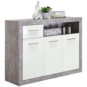 KOMODA, šedá, bílá - bílá/šedá, Design, kompozitní dřevo/umělá hmota (117/88/37cm) - Carryhome