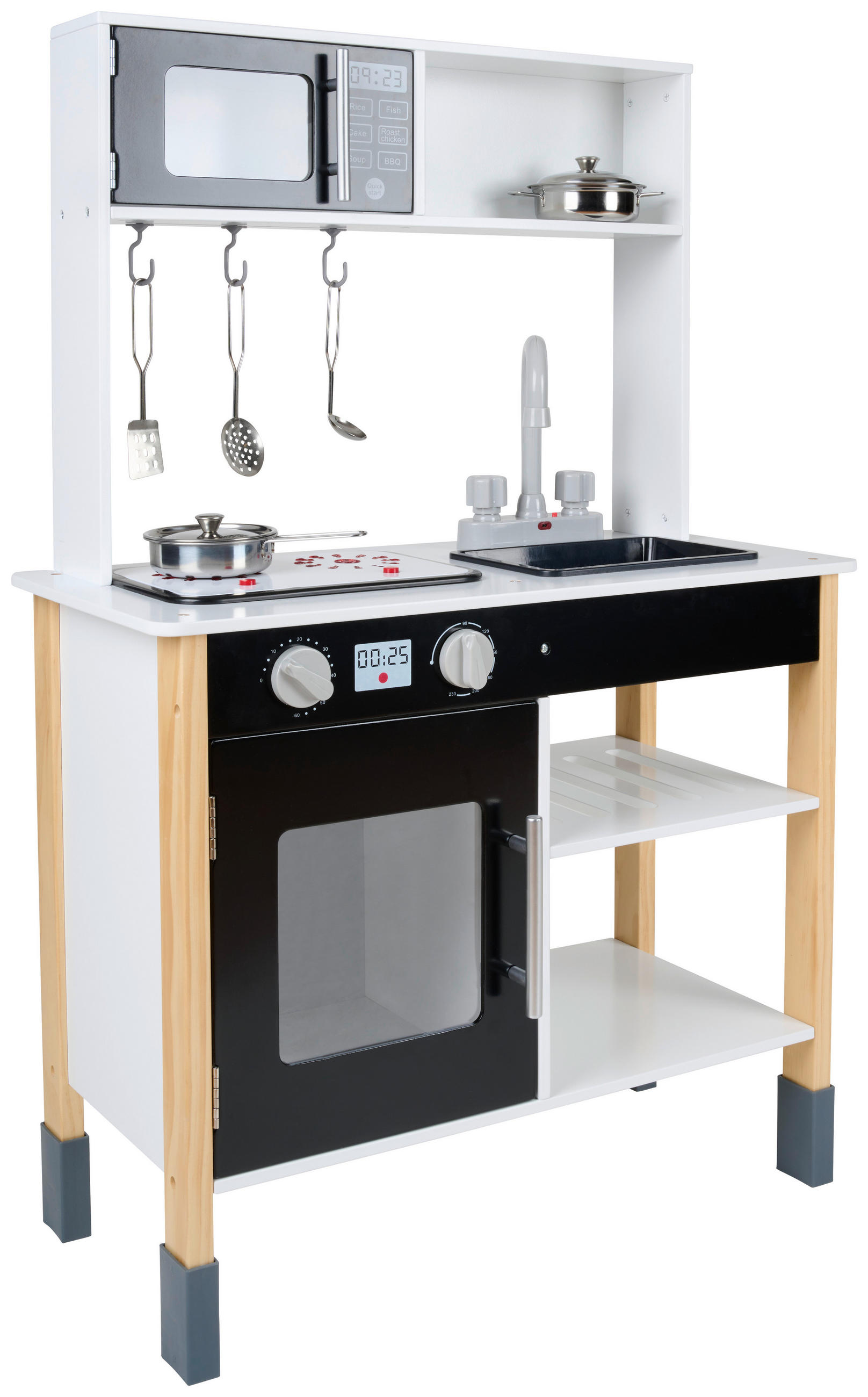 KINDERKÜCHE  - Schwarz/Naturfarben, Trend, Holzwerkstoff/Kunststoff (60/29,5/92cm) - My Baby Lou