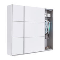 DULAP CU UȘI CULISANTE in alb  - alb/culoare aluminiu, Design, metal/material pe bază de lemn (222/210/61cm) - Ti'me