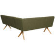 ECKBANK 172/238 cm Webstoff Grün Eiche vollmassiv   - Eichefarben/Grün, KONVENTIONELL, Holz/Textil (172/238cm) - Linea Natura