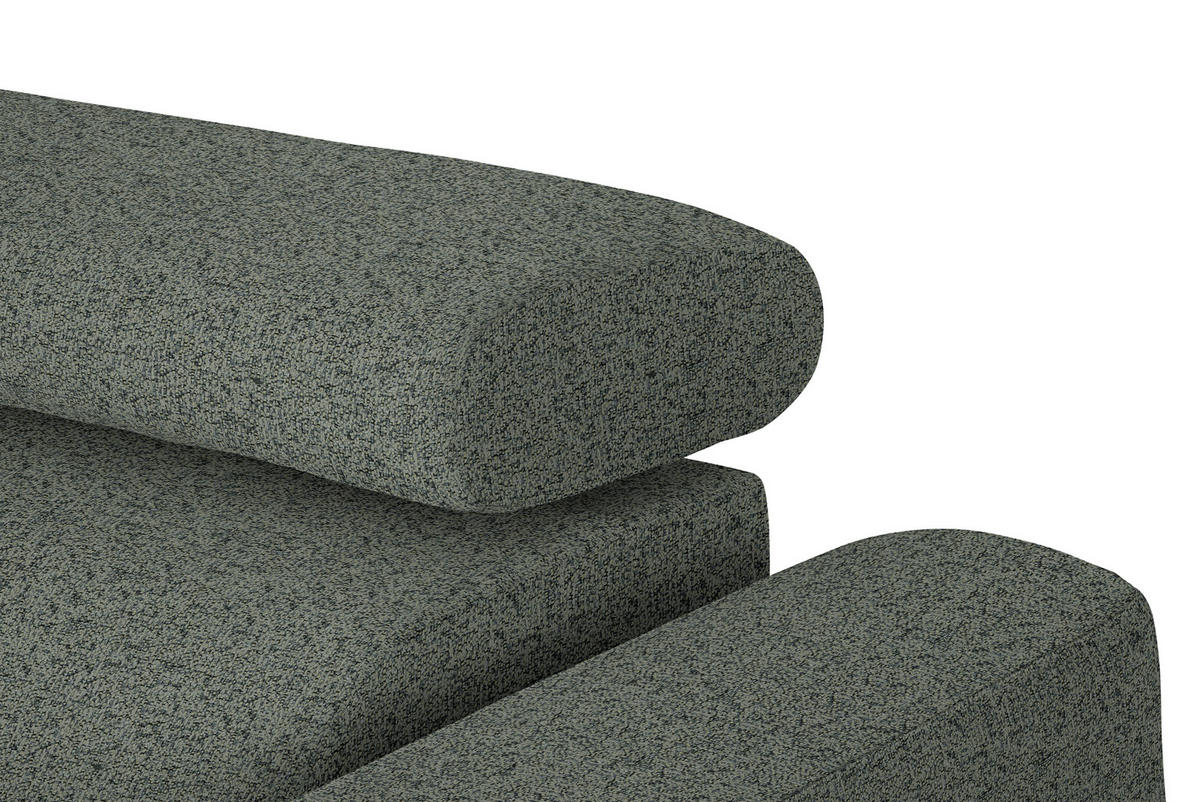 ECKSOFA in Struktur Grau  205/280 cm  - Schwarz/Grau, Design, Textil/Metall (205/280cm) - Xora