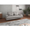 3-SITZER-SOFA in Leder Hellgrau  - Hellgrau/Schwarz, KONVENTIONELL, Leder/Metall (212/90/122cm) - Sit & More