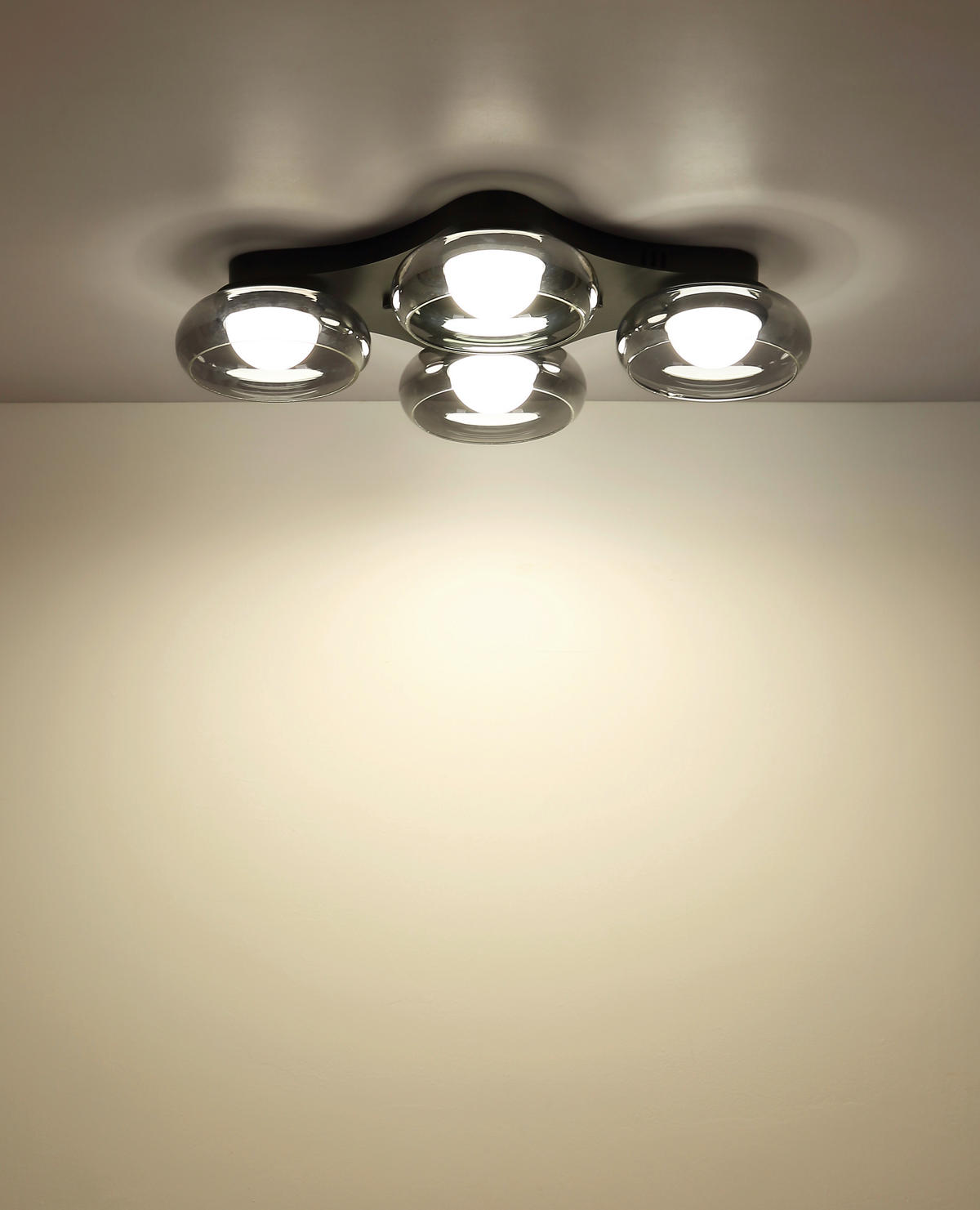 LED-DECKENLEUCHTE 65/46/10 cm   - Schwarz/Weiß, Design, Glas/Kunststoff (65/46/10cm) - Globo