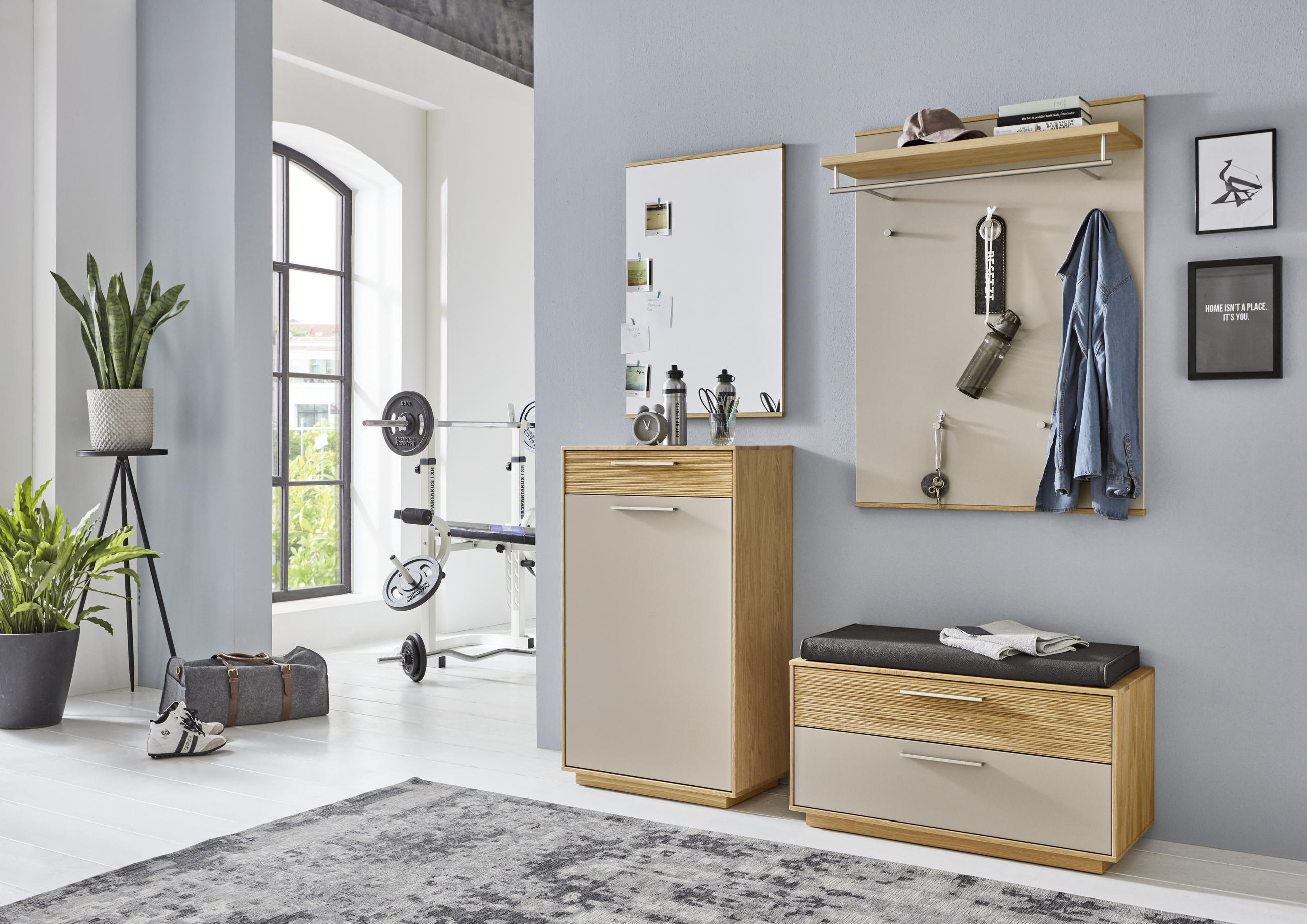 KOMMODE Eiche furniert, massiv, teilmassiv Taupe, Eichefarben - Taupe/Eichefarben, Design, Holz/Holzwerkstoff (60/103/37cm)