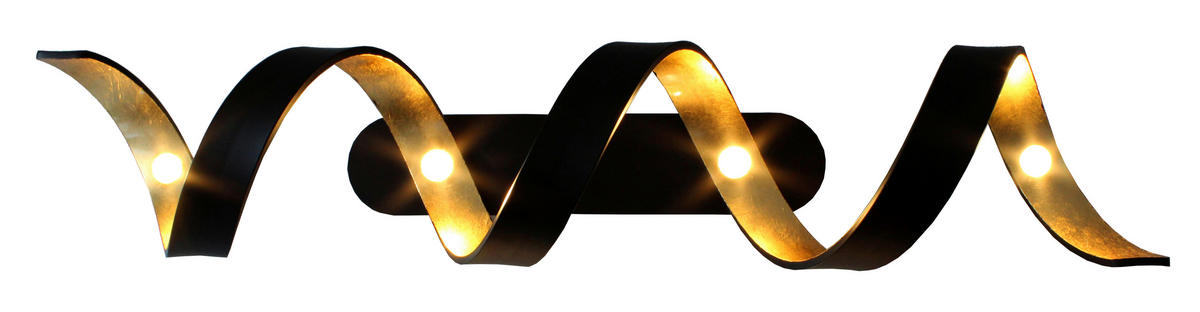 LED-DECKENLEUCHTE Helix 80/35/13,5 cm   - Goldfarben/Schwarz, Design, Metall (80/35/13,5cm)