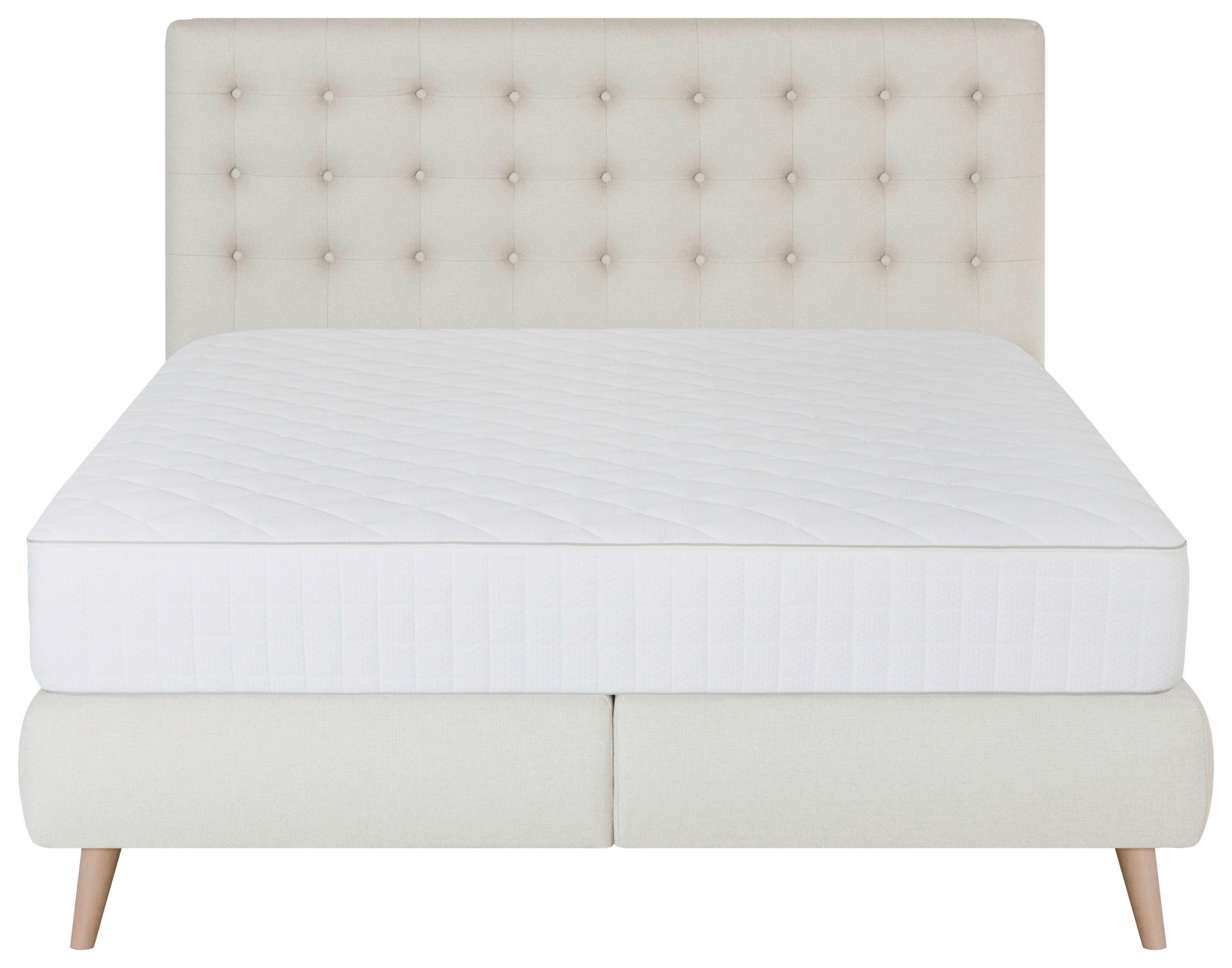 BOXSPRINGBETT 160/200 cm  in Beige  - Beige, Design, Holz/Textil (160/200cm) - Carryhome