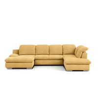 WOHNLANDSCHAFT Gelb Chenille  - Chromfarben/Gelb, Design, Textil/Metall (165/353/212cm) - Livetastic