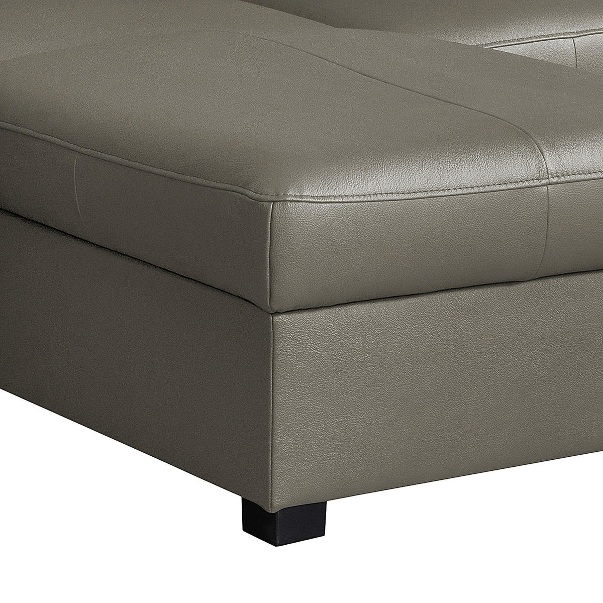 ECKSOFA in Lederlook Echtleder Schlammfarben  - Schlammfarben/Schwarz, Design, Leder/Kunststoff (168/227cm) - Livetastic