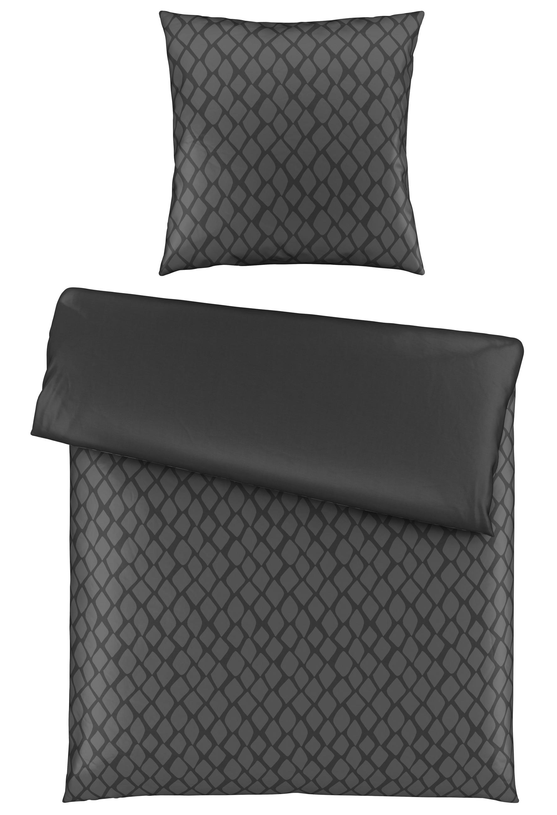 WENDEBETTWÄSCHE Satin 155/220 cm  - Anthrazit/Silberfarben, Design, Textil (155/220cm) - Dieter Knoll