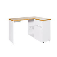 ECKSCHREIBTISCH 117/90/76,2 cm  in Weiss, Eichefarben  - Weiss/Eichefarben, Design, Holzwerkstoff (117/90/76,2cm)