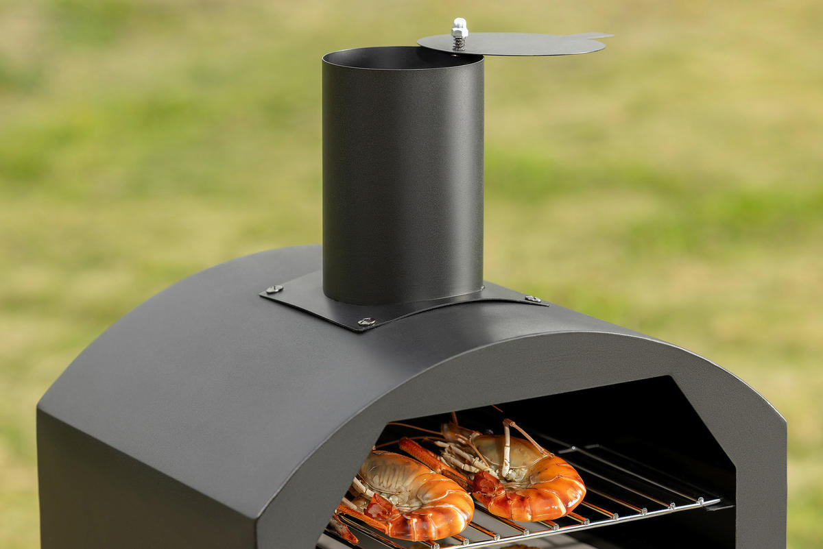 PIZZAOFEN CPO-12363  - Schwarz, KONVENTIONELL, Metall (72/34/31cm) - Ambia Garden