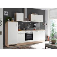 KÜCHENBLOCK 280 cm   in Weiß, Eichefarben  - Eichefarben/Weiß, Basics, Holzwerkstoff (280cm) - Respekta