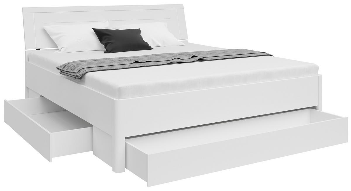 STAURAUMBETT 180/200 cm  in Weiß  - Graphitfarben/Weiß, KONVENTIONELL, Holzwerkstoff (180/200cm)