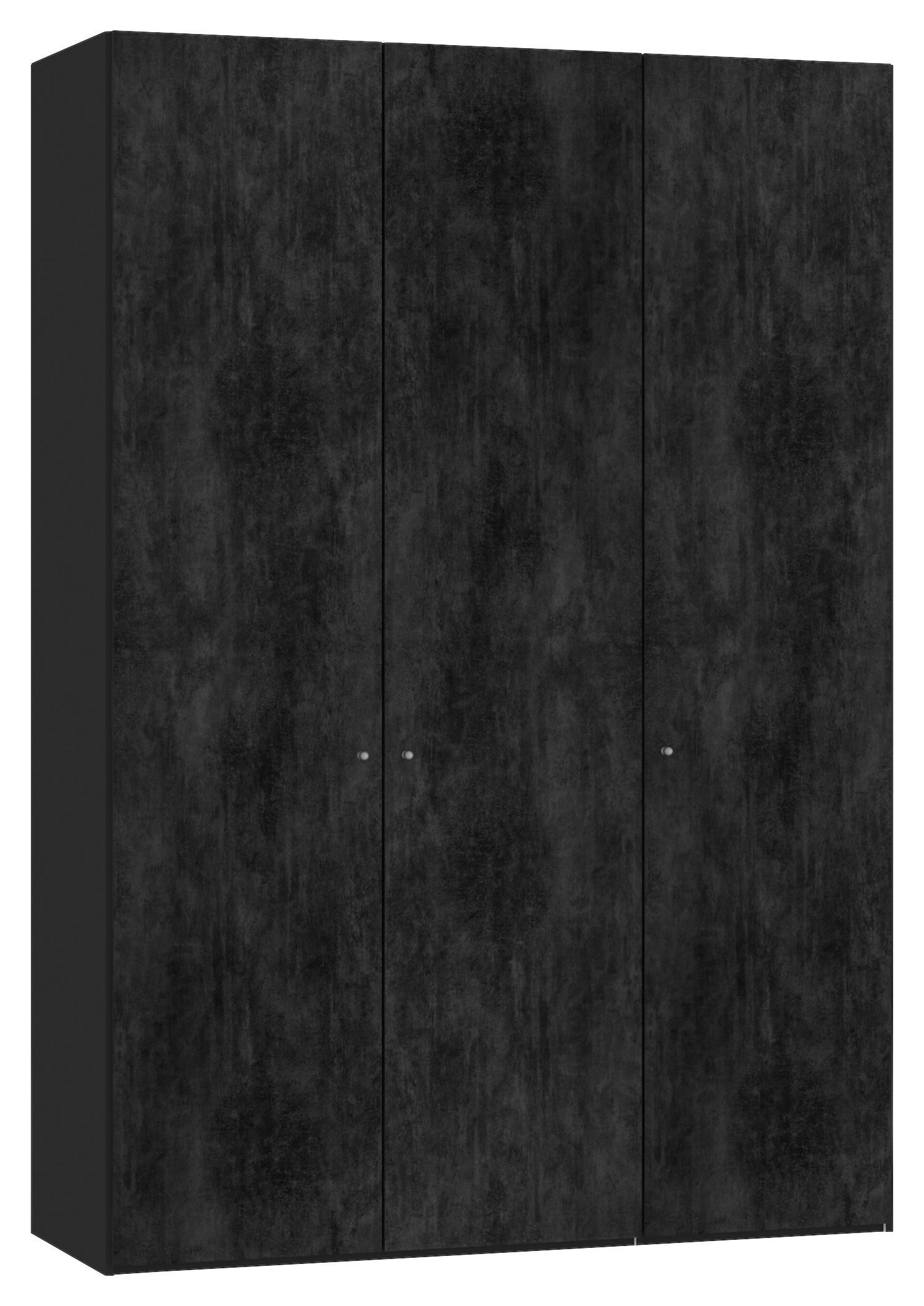 DREHTÜRENSCHRANK  in Graphitfarben, Schwarz  - Silberfarben/Graphitfarben, Design, Holzwerkstoff/Metall (152/220/40cm) - Jutzler