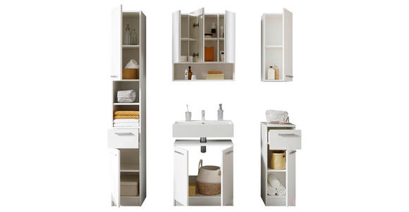 BADEZIMMER  in  - Chromfarben/Schwarz, Basics, Holzwerkstoff/Kunststoff (166/196/33cm) - Xora