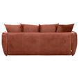 SCHLAFSOFA  mit Liegefunktion, Schlafen auf Sitzhöhe, Rücken echt Flachgewebe Rostfarben  - Rostfarben/Schwarz, KONVENTIONELL, Kunststoff/Textil (250/70/118cm) - Carryhome