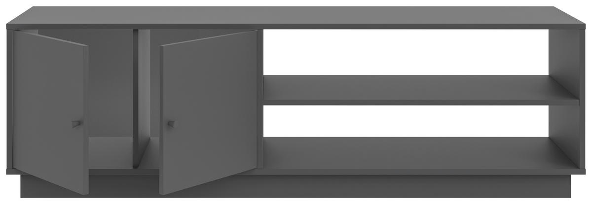 MEDIABÄNK i antracit  - antracit, Basics, trämaterial/plast (161/50/33,5cm) - Boxxx