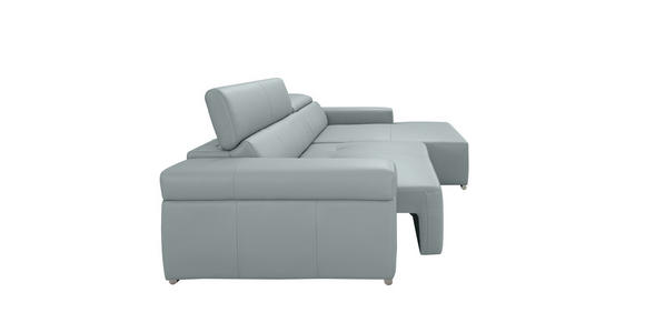 ECKSOFA DUA in Echtleder Hellgrau  293/170 cm  - Chromfarben/Hellgrau, Design, Leder/Metall (293/170cm) - Novel