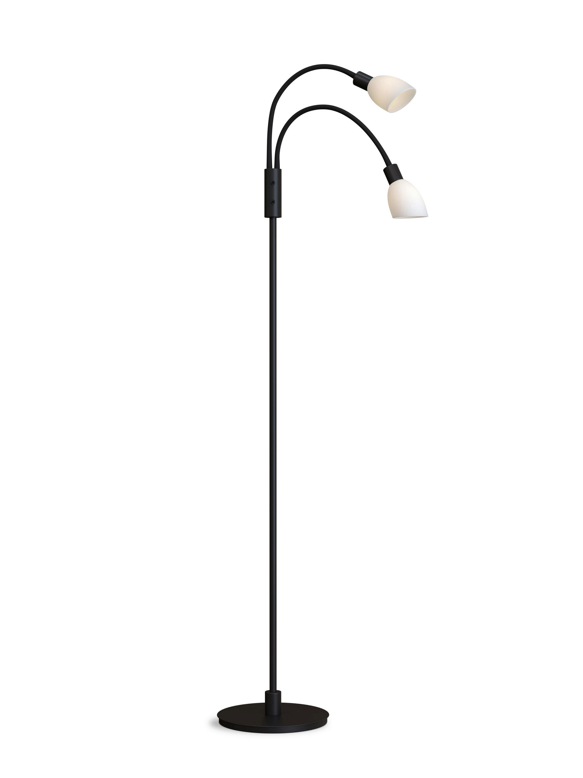 STEHLEUCHTE 24/140 cm    - Opal/Schwarz, Basics, Glas/Metall (24/140cm) - Belid