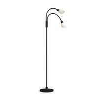 STEHLEUCHTE 24/140 cm    - Opal/Schwarz, Basics, Glas/Metall (24/140cm) - Belid
