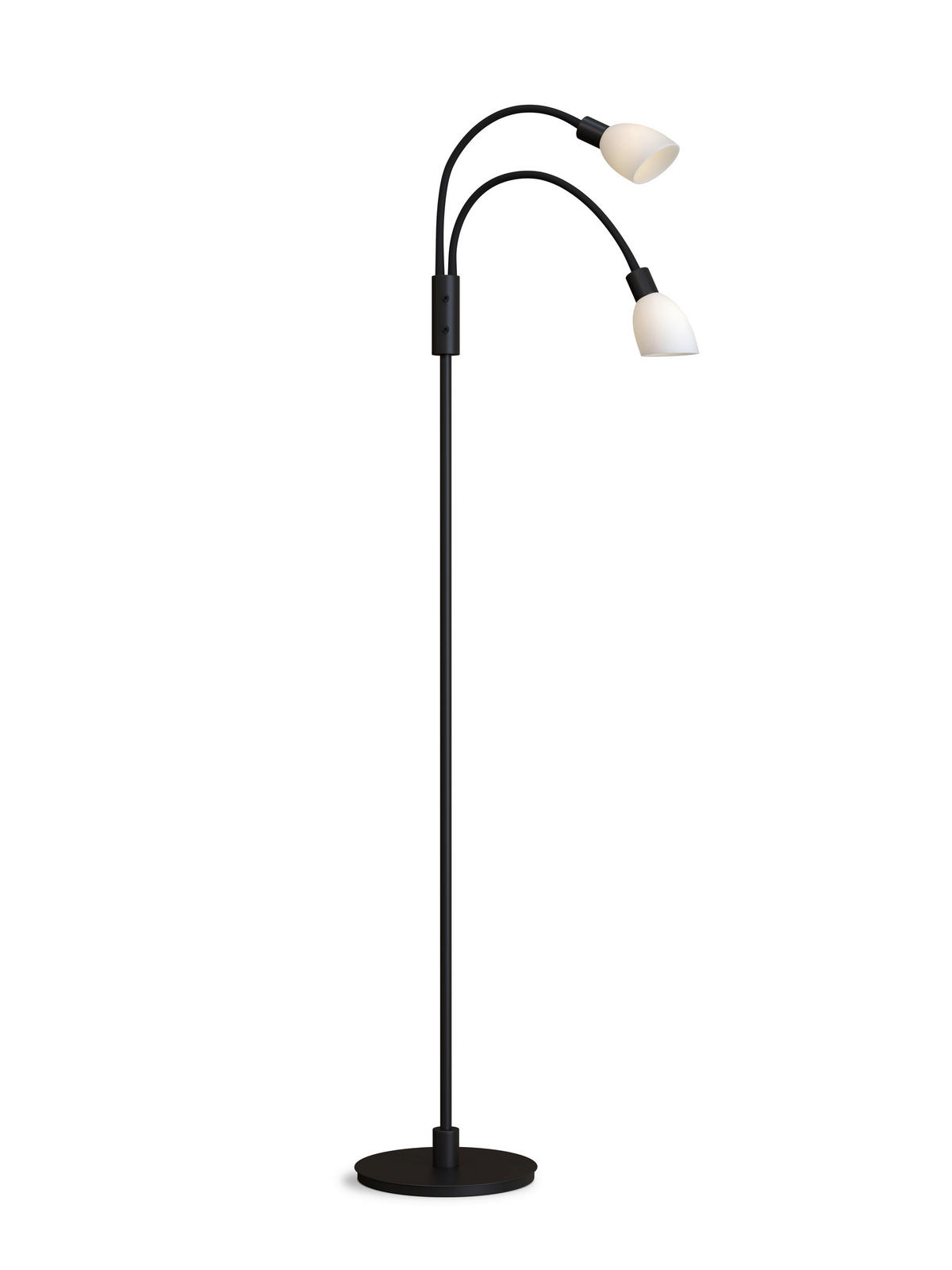 STEHLEUCHTE 24/140 cm    - Opal/Schwarz, Basics, Glas/Metall (24/140cm) - Belid
