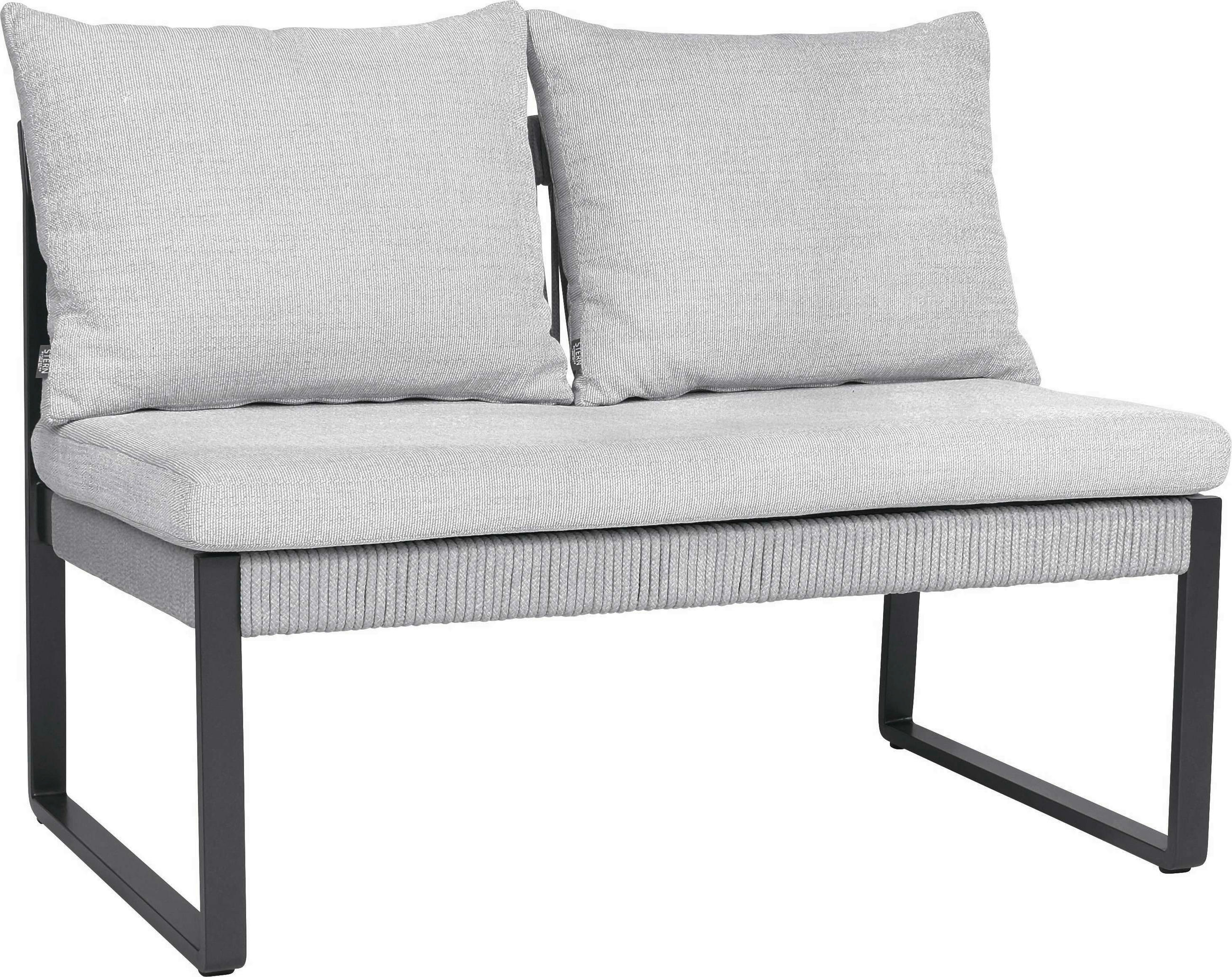 2-SITZER-BANK 110/85/75 cm  in Anthrazit, Hellgrau  - Anthrazit/Hellgrau, Design, Textil/Metall (110/85/75cm) - Stern