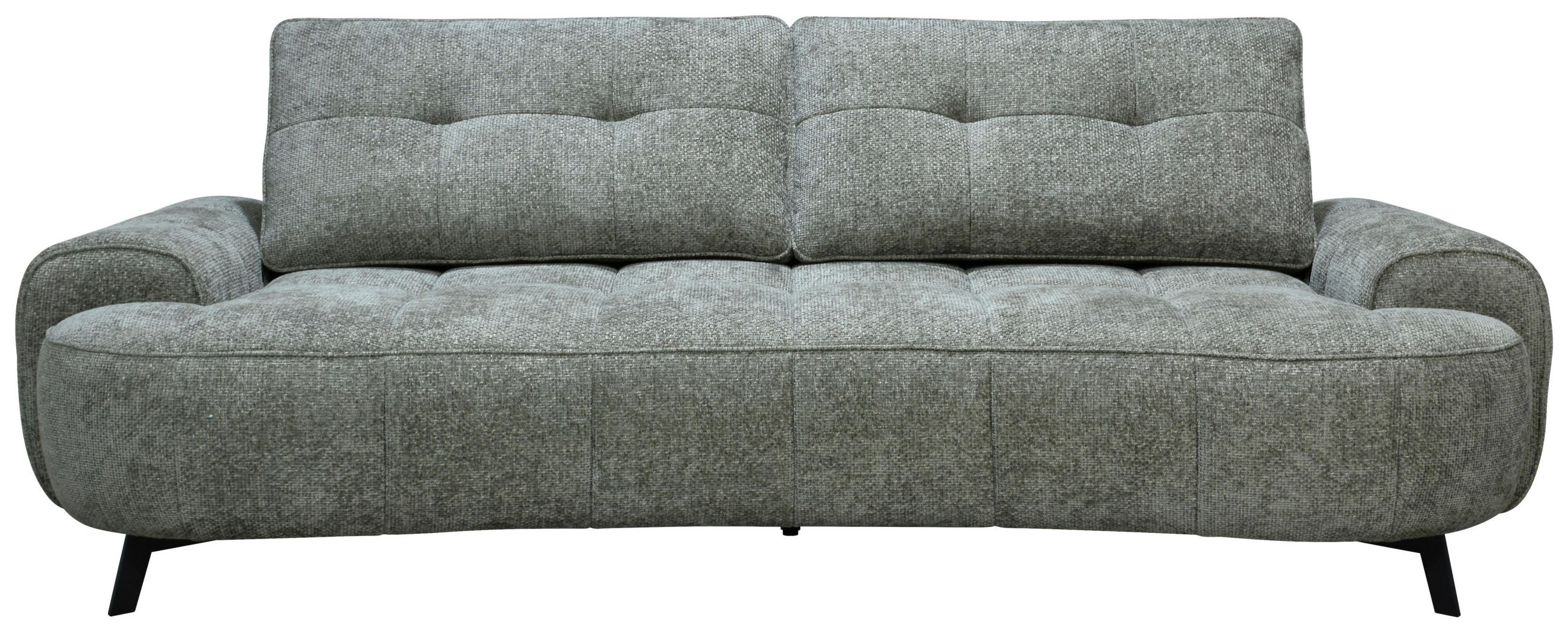 2-SITZER-SOFA Chenille Grau  - Schwarz/Grau, Design, Kunststoff/Textil (230/84/104/111/122cm) - Livetastic