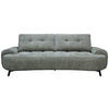 2-SITZER-SOFA Chenille Grau  - Schwarz/Grau, Design, Kunststoff/Textil (230/84/104/111/122cm) - Livetastic