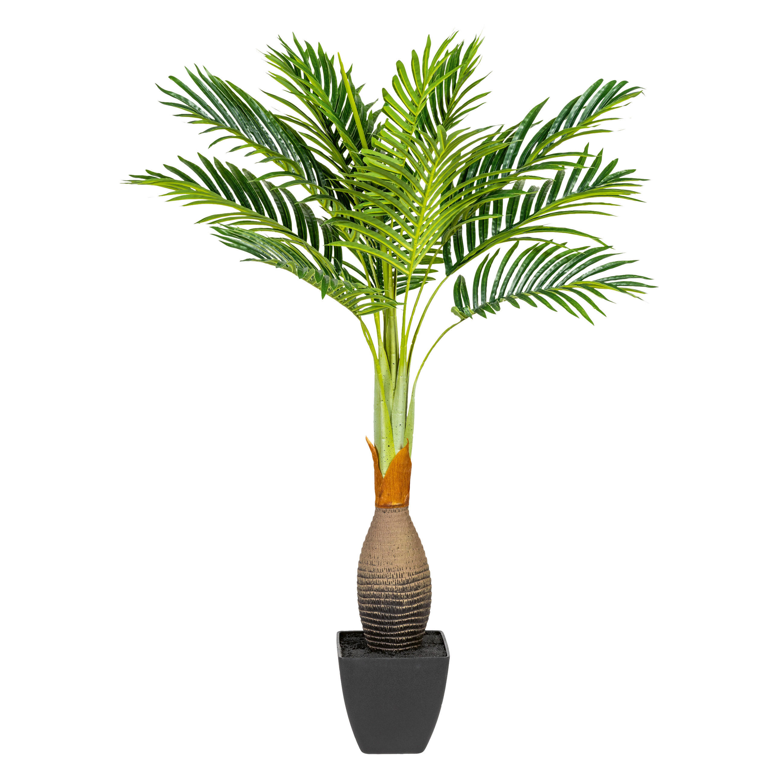 KUNSTPFLANZE Palme 100 cm  - Schwarz/Braun, Design, Kunststoff (100cm) - P & B