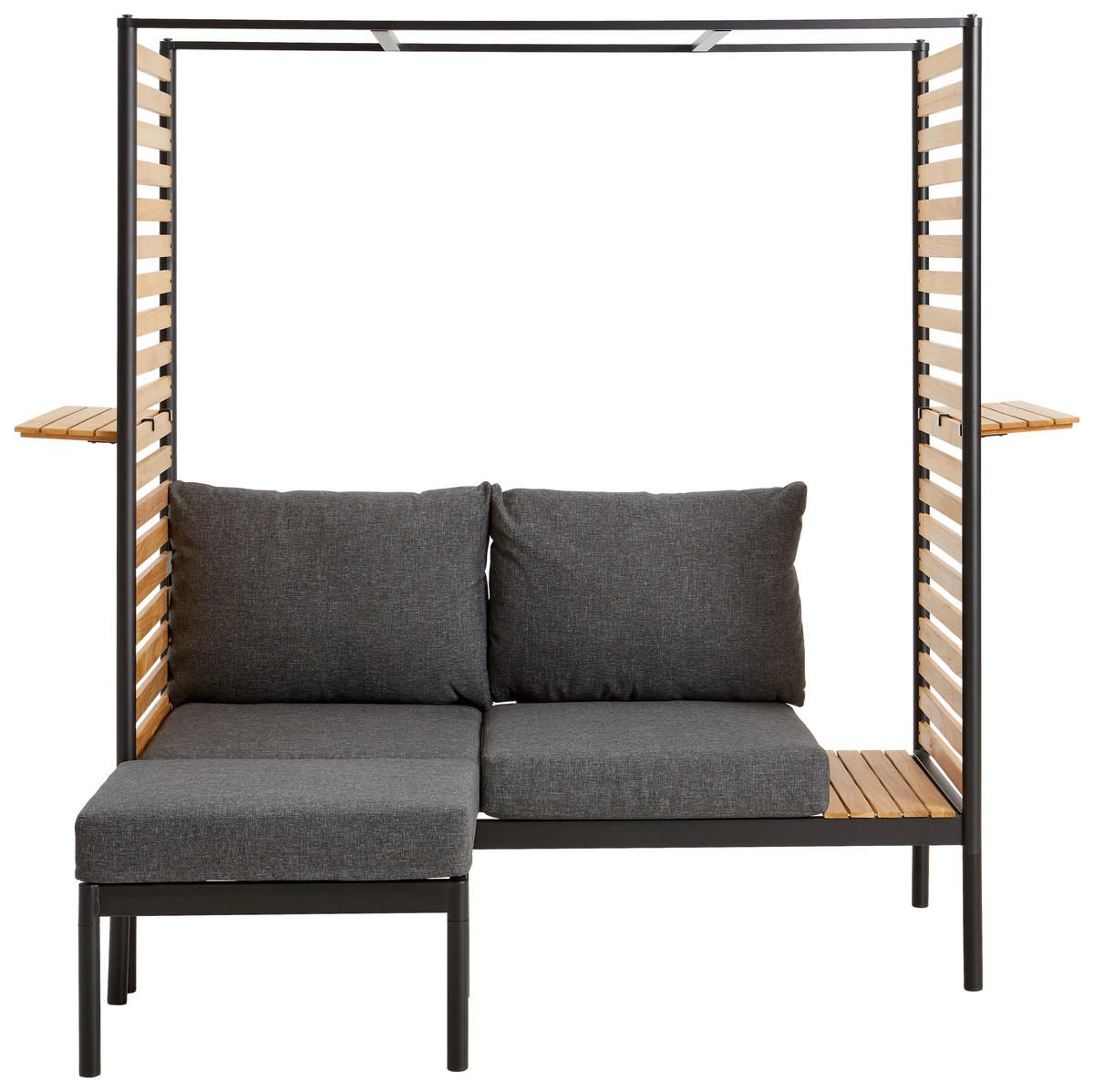 BALKONSET   - Anthrazit/Schwarz, Design, Holz/Textil (169/170,5/77cm) - Ambia Garden