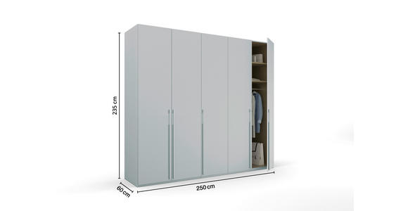 DREHTÜRENSCHRANK in Grau - Grau, Trend, Holzwerkstoff/Metall (251/235/60cm) - Novel