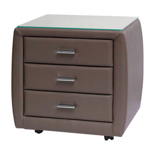 NACHTSCHRANK 54,5/52/42 cm  - Chromfarben/Dunkelgrau, KONVENTIONELL, Kunststoff/Textil (54,5/52/42cm) - Dieter Knoll