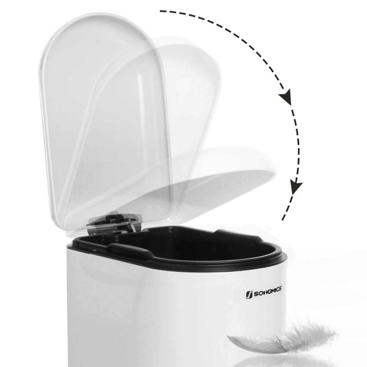 ABFALLSAMMLER 10 l  Metall  - Schwarz/Weiß, Basics, Kunststoff/Metall (31,5/39/19cm)