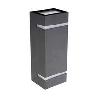 KÜLTÉRI FALILÁMPA - opál/sötétszürke, Basics, műanyag/fém (7.5/23.8/9.5cm)