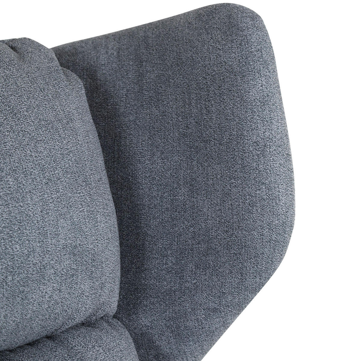 OHRENSESSEL Flachgewebe Dunkelgrau  - Dunkelgrau/Schwarz, KONVENTIONELL, Textil/Metall (75/111/83cm) - Carryhome