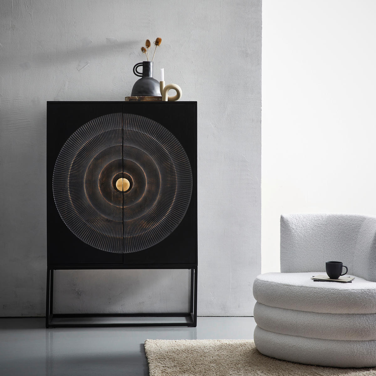 HIGHBOARD in 100/150/40 cm  Schwarz - Einrichtungsbeispiel