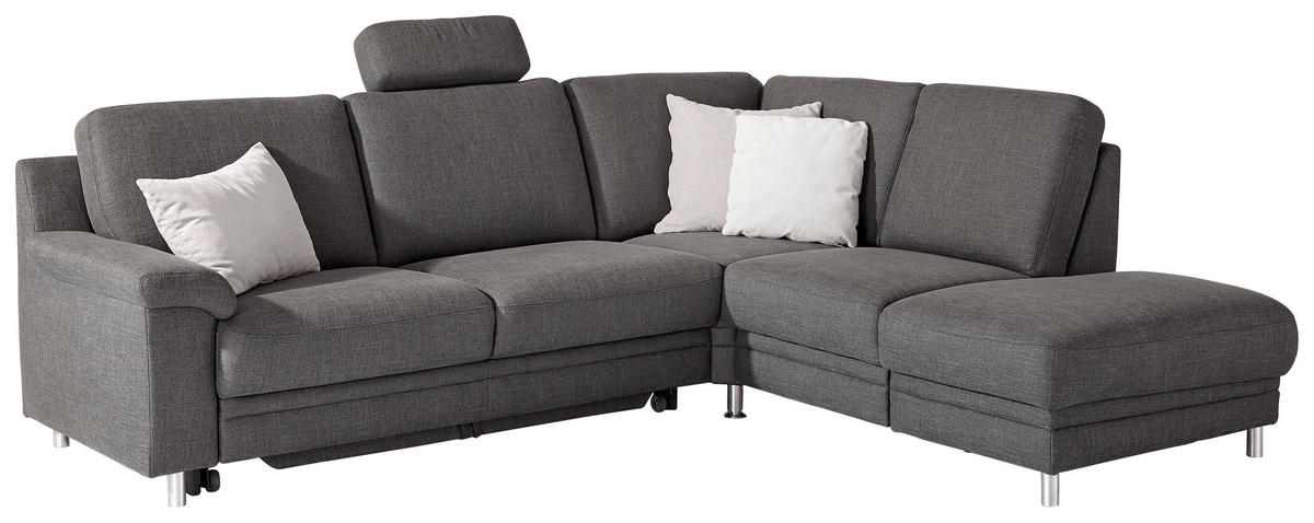 SJEDEĆA GARNITURA tekstil  tamno siva   - tamno siva/boje kroma, Moderno, tekstil (252/208cm) - Pure Home Comfort