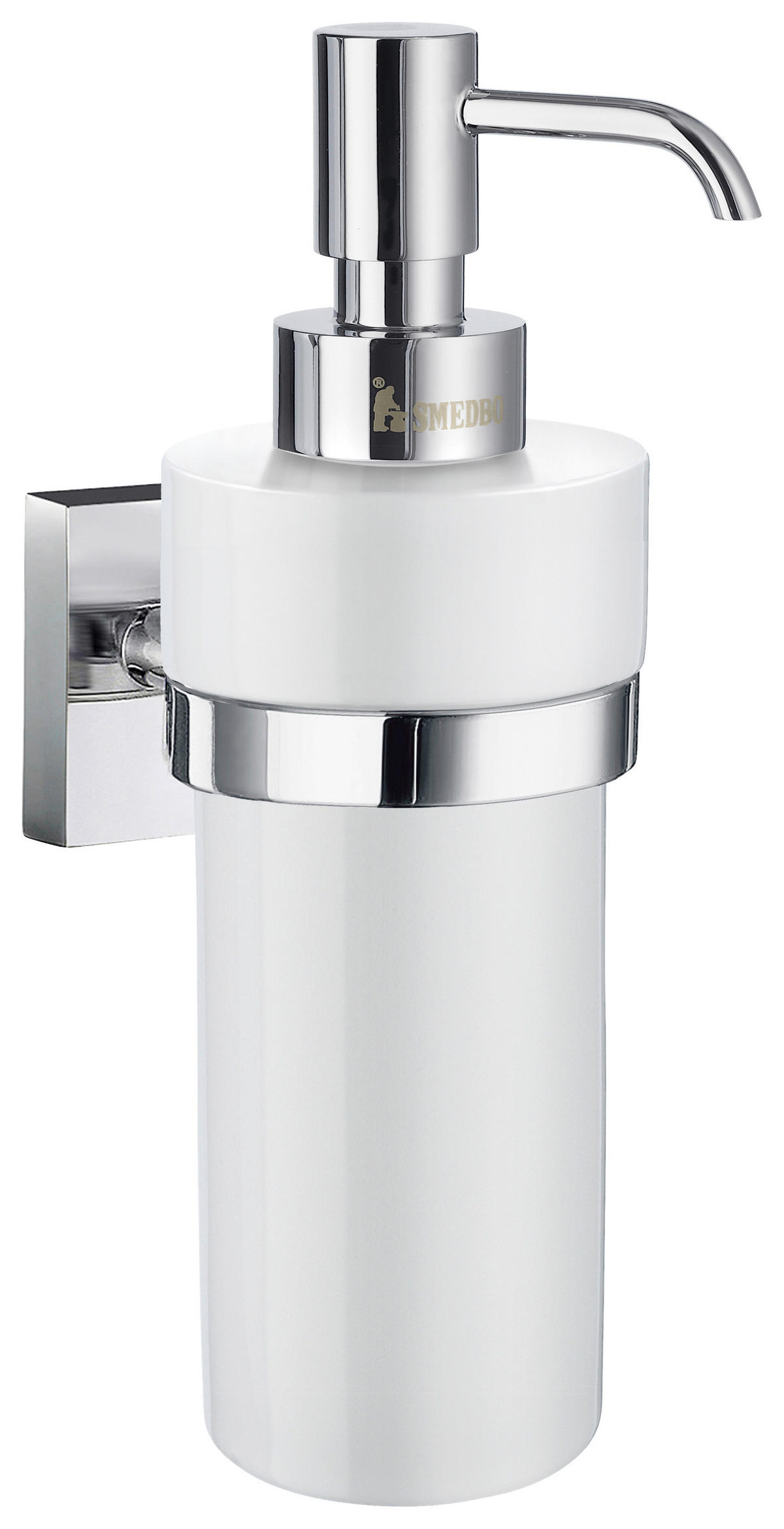 DÁVKOVAČ MÝDLA bílá, barvy chromu - bílá/barvy chromu, Basics, kov/keramika (6/18/8,4cm)