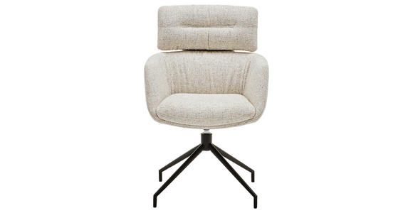ARMLEHNSTUHL in Eisen Webstoff - Beige/Schwarz, Design, Textil/Metall (62/92/65cm) - Dieter Knoll