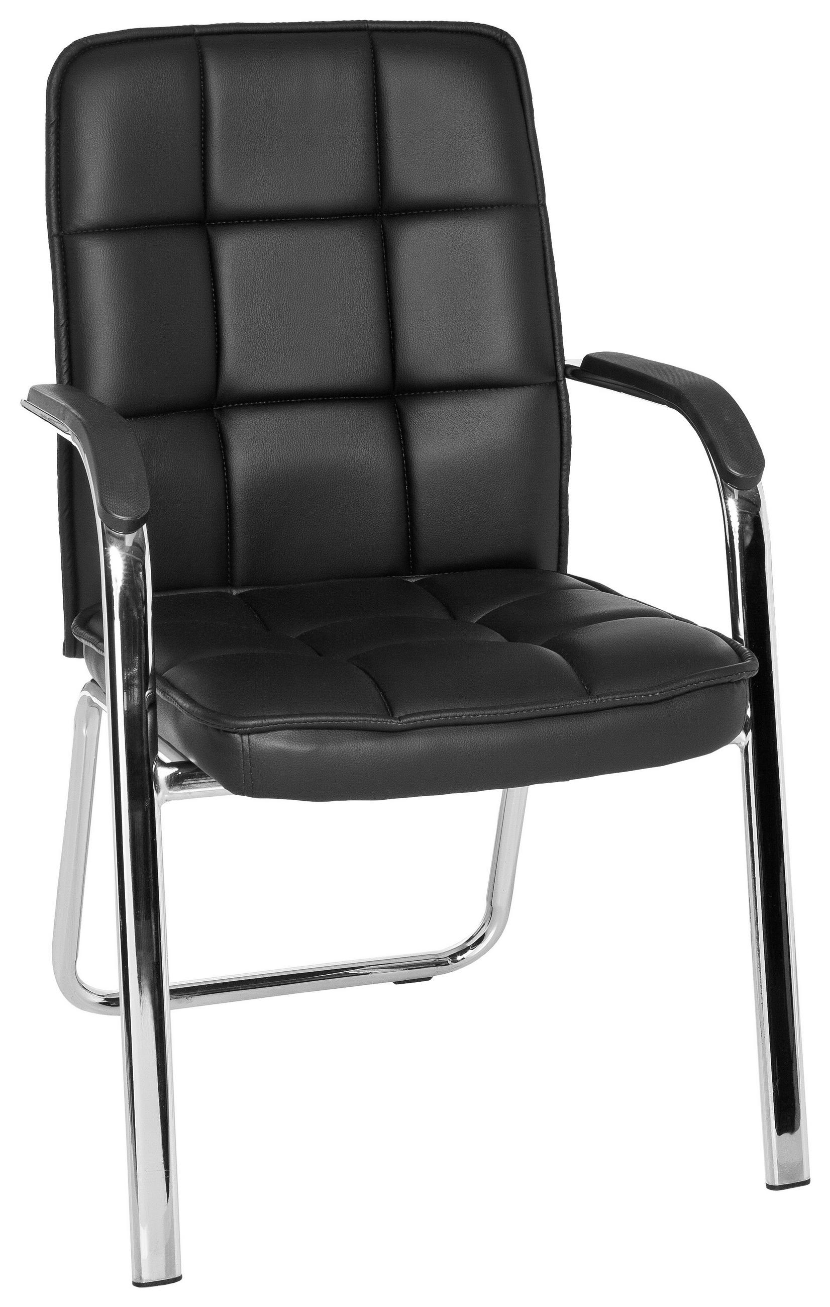 BESUCHERSTUHL Schwarz  - Chromfarben/Schwarz, MODERN, Kunststoff/Textil (54/93/44cm) - MID.YOU