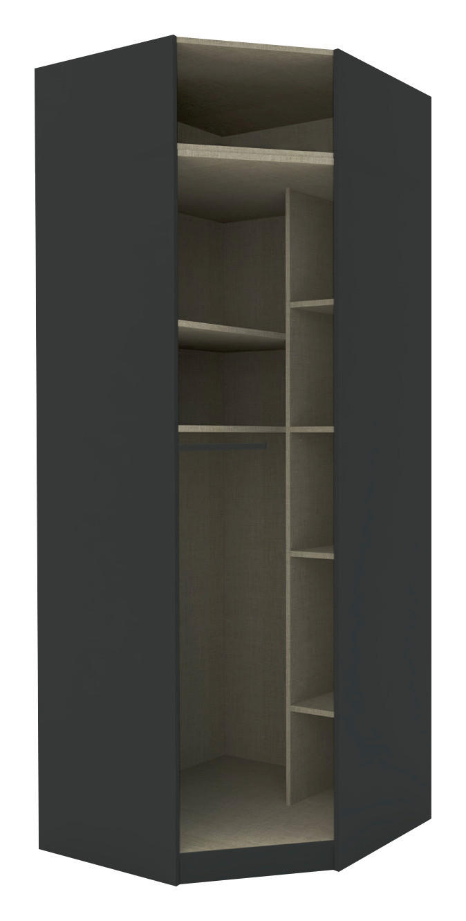 KORPUS ROHOVEJ SKRINE, antracitová, 91,1/242,2/91,1 cm - antracitová, Konventionell, kompozitné drevo (91,1/242,2/91,1cm) - Hom`in