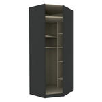 ECKSCHRANKKORPUS 91,1/242,2/91,1 cm  - Anthrazit, KONVENTIONELL, Holzwerkstoff (91,1/242,2/91,1cm) - Hom`in