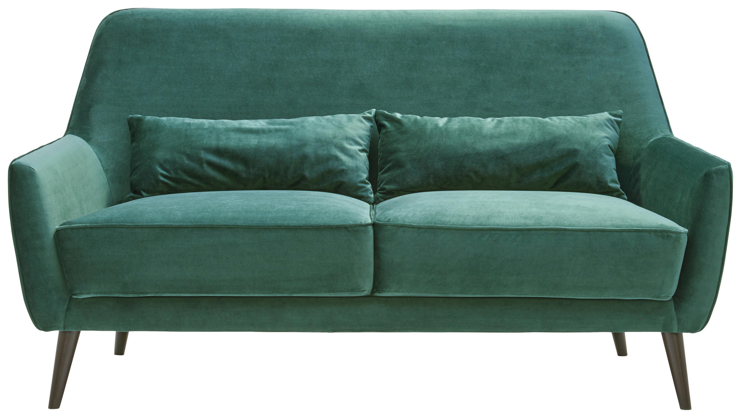 3-SITZER-SOFA in Mikrofaser Grün  - Schwarz/Grün, Trend, Holz/Textil (160/86/80cm) - Carryhome