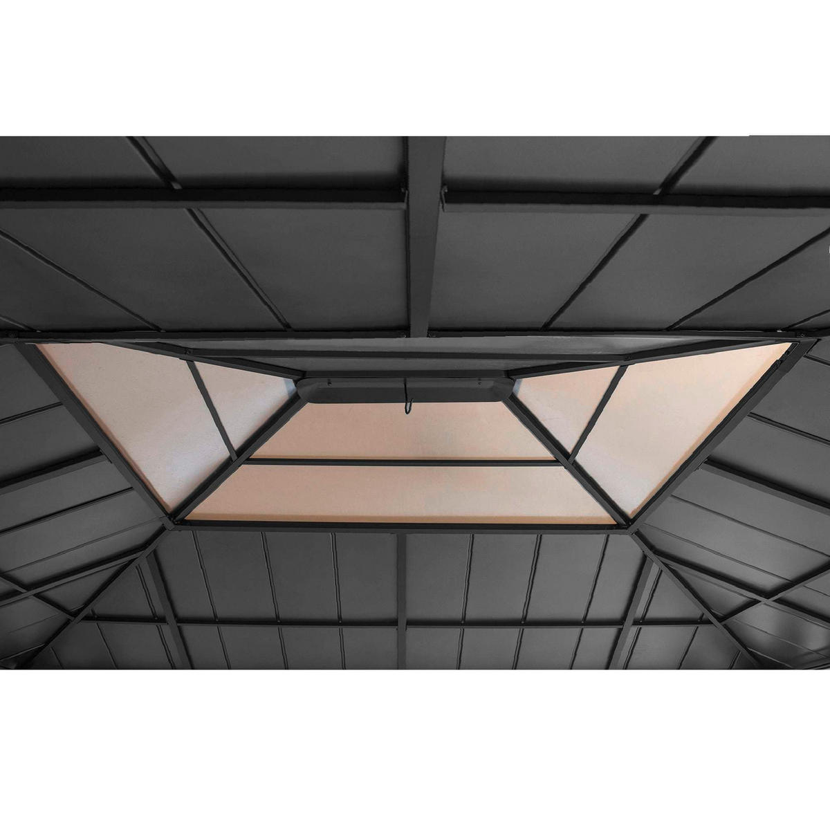 PAVILLON 452/393/287 cm   - Anthrazit/Lärchefarben, Basics, Holz/Kunststoff (452/393/287cm)