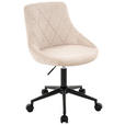 JUGENDDREHSTUHL  in Samt Schwarz, Beige  - Beige/Schwarz, KONVENTIONELL, Kunststoff/Textil (55/78-90/56cm) - Carryhome