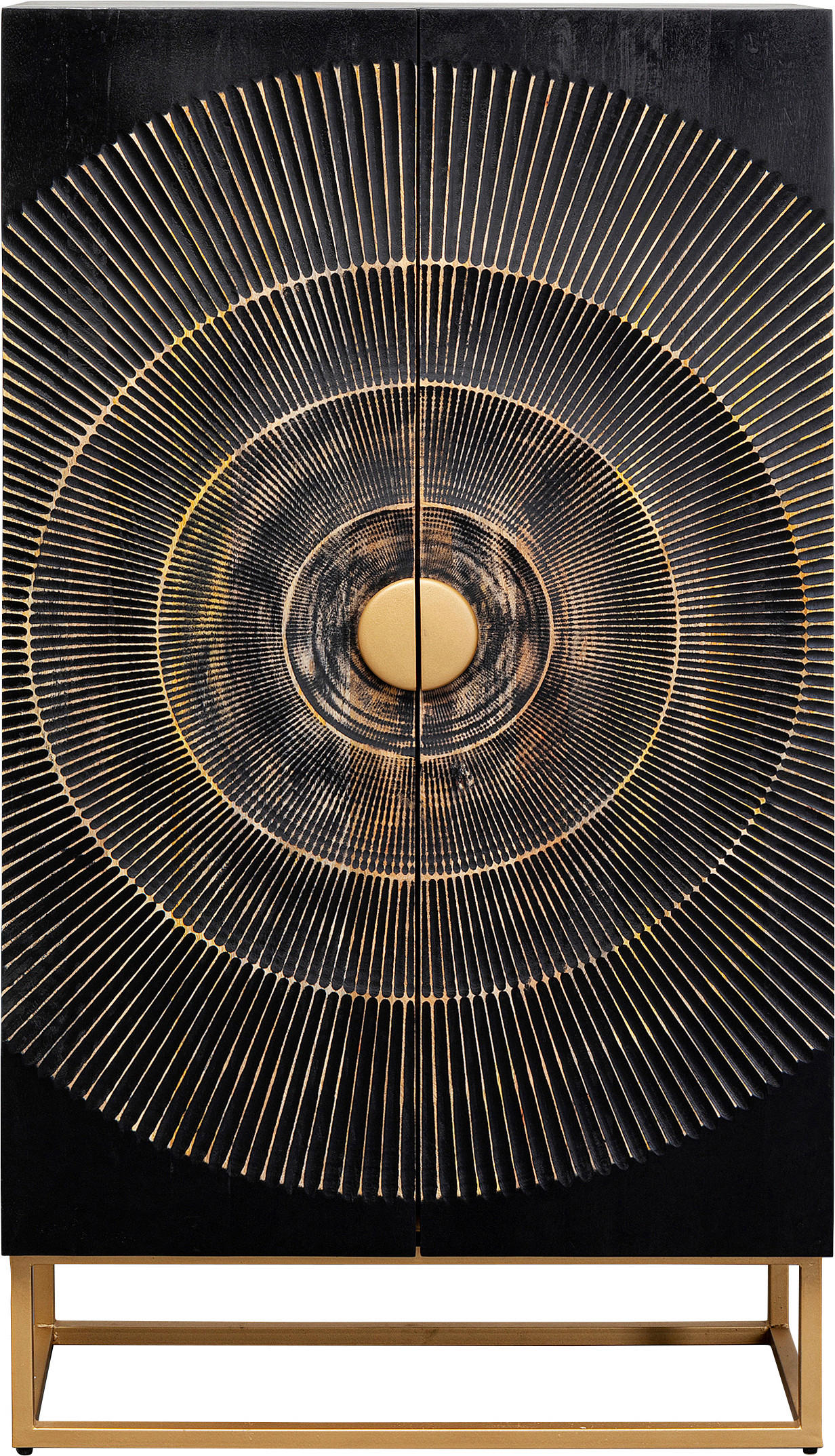 SCHRANK Braun, Goldfarben  76/140/30 cm  - Goldfarben/Braun, Design, Holz/Metall (76/140/30cm) - Kare-Design