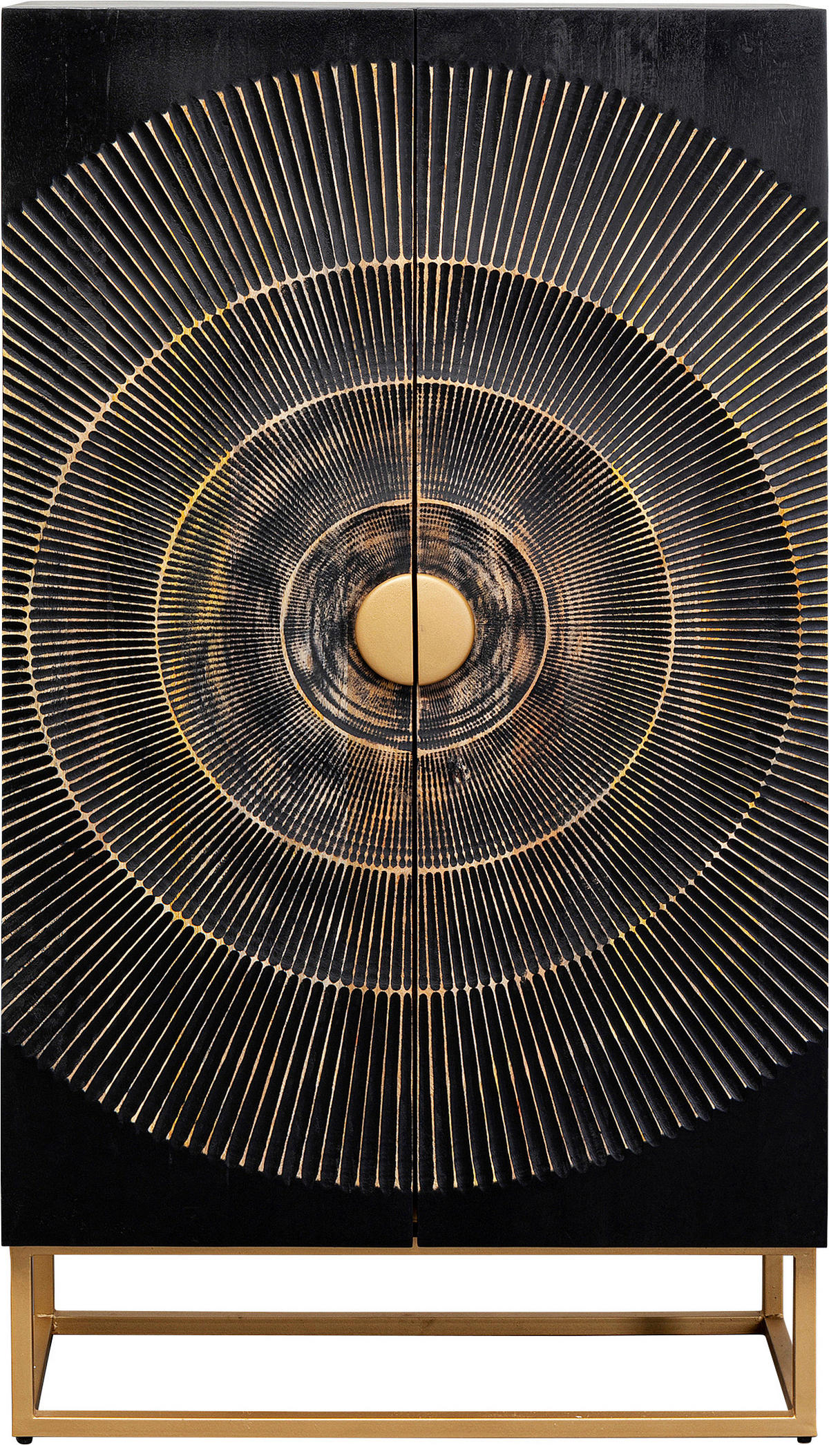 SCHRANK Braun, Goldfarben  76/140/30 cm  - Goldfarben/Braun, Design, Holz/Metall (76/140/30cm) - Kare-Design